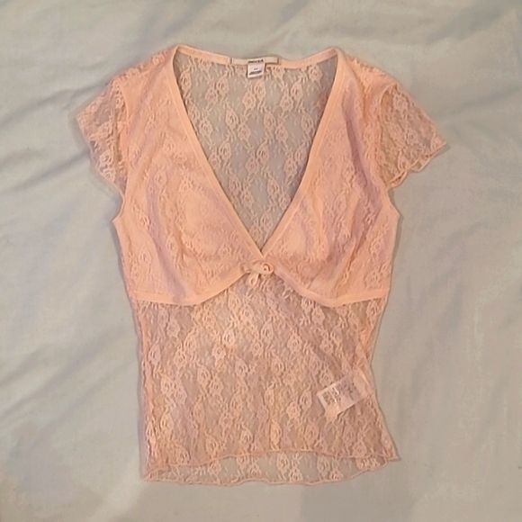 Kimchi blue pink blush lace top szS NWOT - Picture 2 of 6
